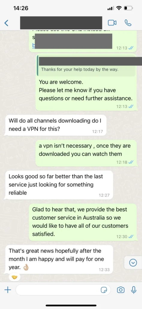 Chat support ervaring voor IPTV 3
